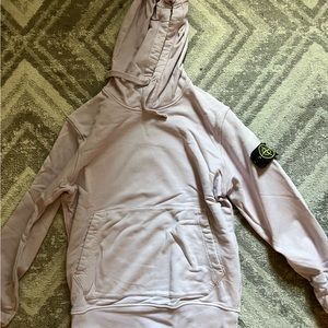Stone Island light pink hoodie long sleeve with logo patch. Great condition